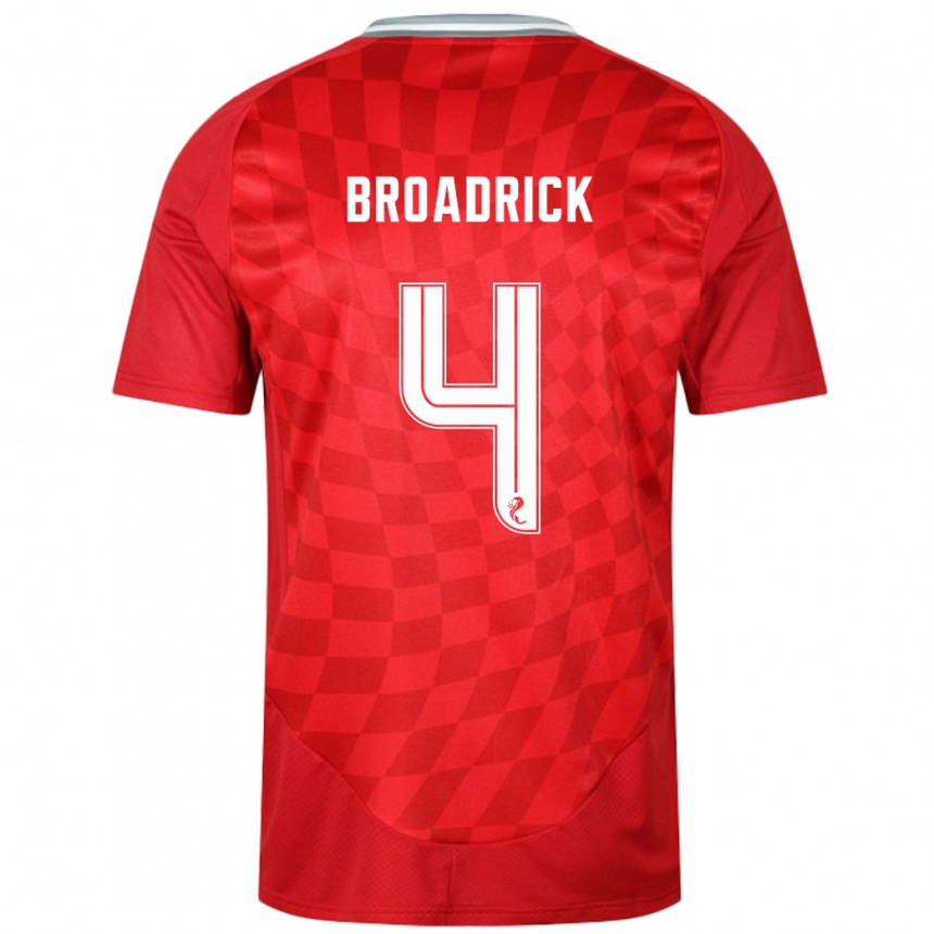 Hombre Fútbol Camiseta Jessica Broadrick #4 Rojo 1ª Equipación 2024/25 México