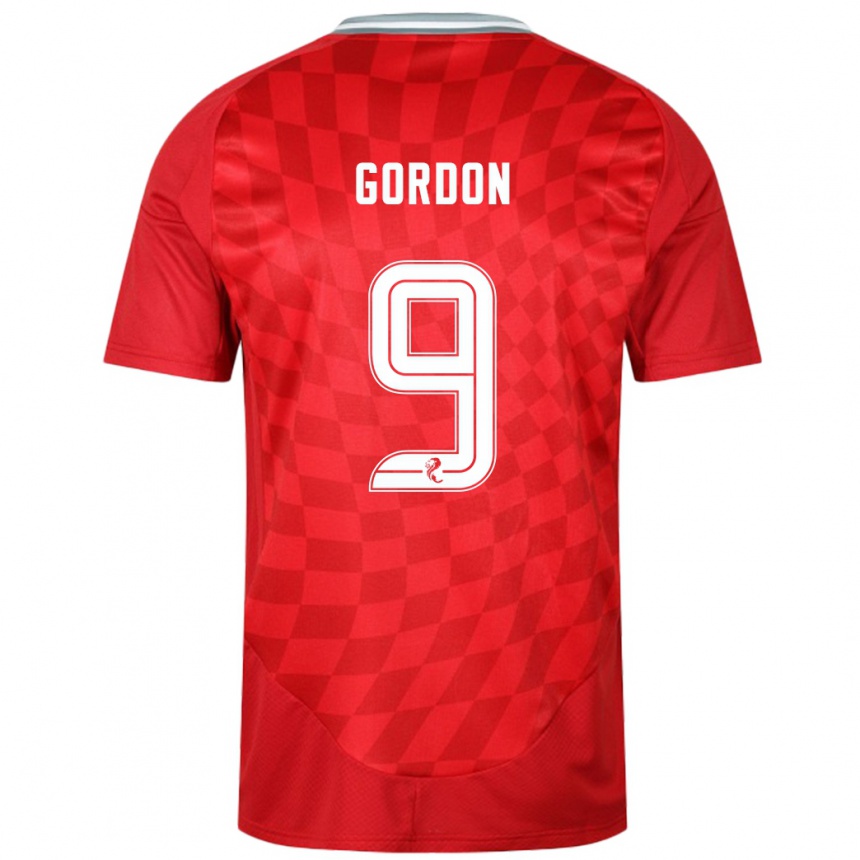 Hombre Fútbol Camiseta Lauren Gordon #9 Rojo 1ª Equipación 2024/25 México