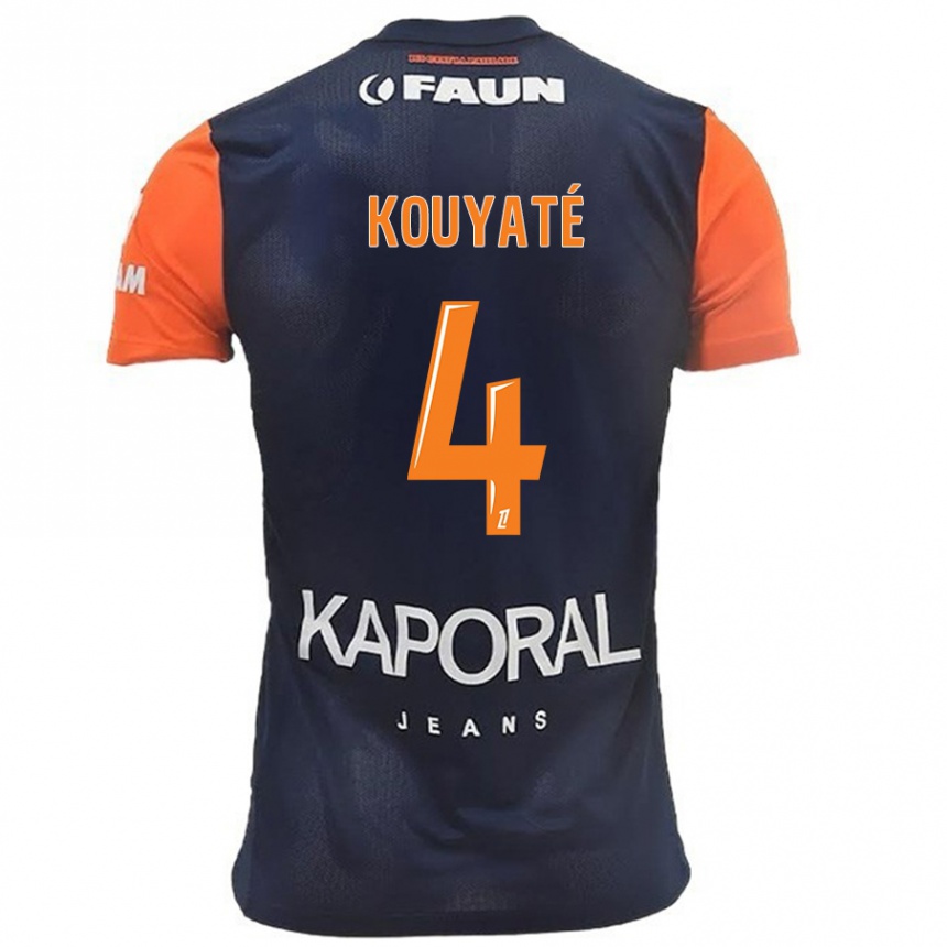 Hombre Fútbol Camiseta Kiki Kouyaté #4 Azul Marino Naranja 1ª Equipación 2024/25 México