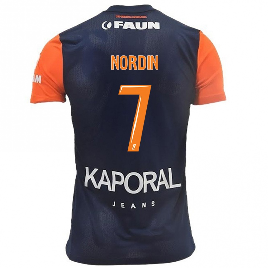 Hombre Fútbol Camiseta Arnaud Nordin #7 Azul Marino Naranja 1ª Equipación 2024/25 México