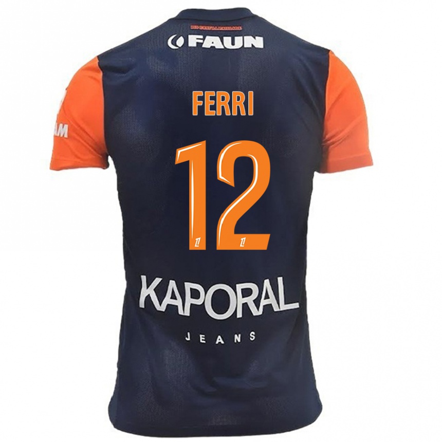 Hombre Fútbol Camiseta Jordan Ferri #12 Azul Marino Naranja 1ª Equipación 2024/25 México