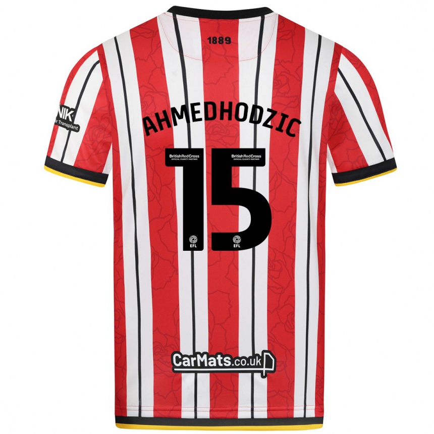 Hombre Fútbol Camiseta Anel Ahmedhodzic #15 Rojo Blanco Rayas 1ª Equipación 2024/25 México