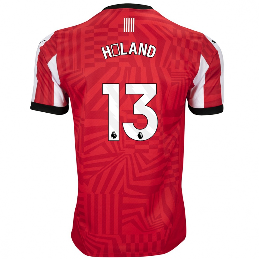 Hombre Fútbol Camiseta Benedicte Håland #13 Rojo Blanco 1ª Equipación 2024/25 México