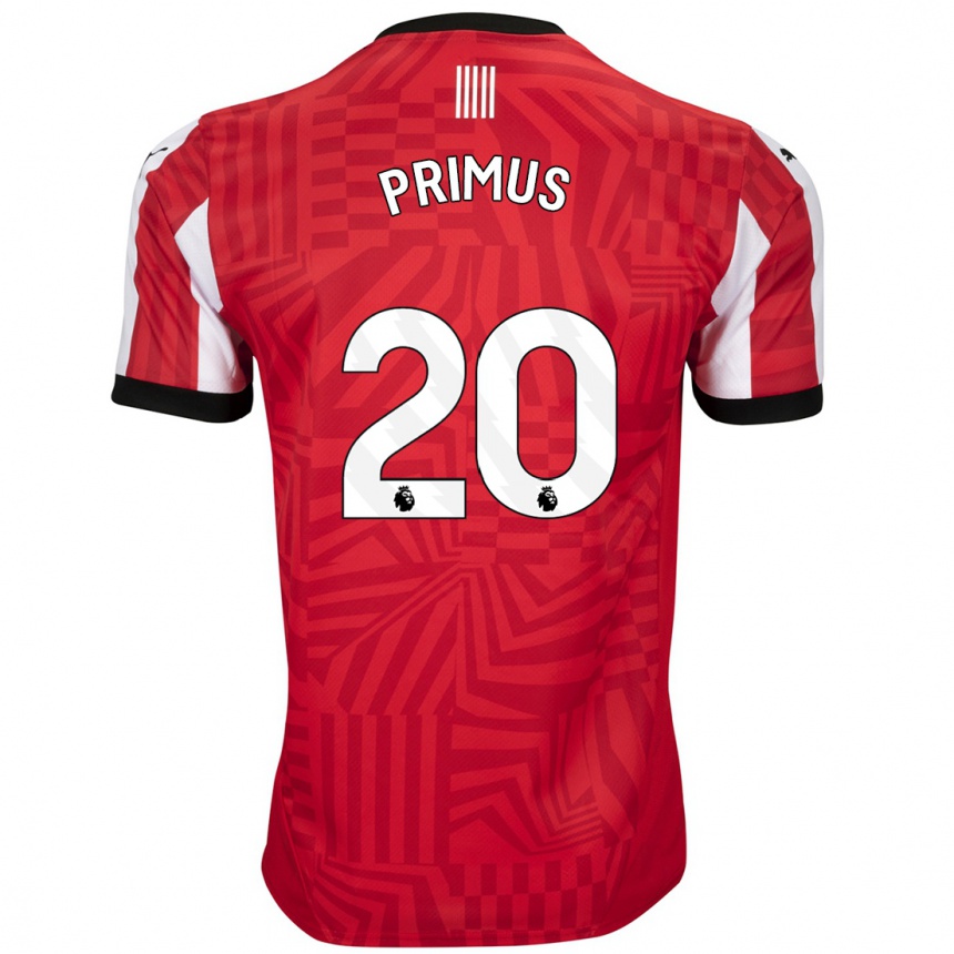 Hombre Fútbol Camiseta Atlanta Primus #20 Rojo Blanco 1ª Equipación 2024/25 México