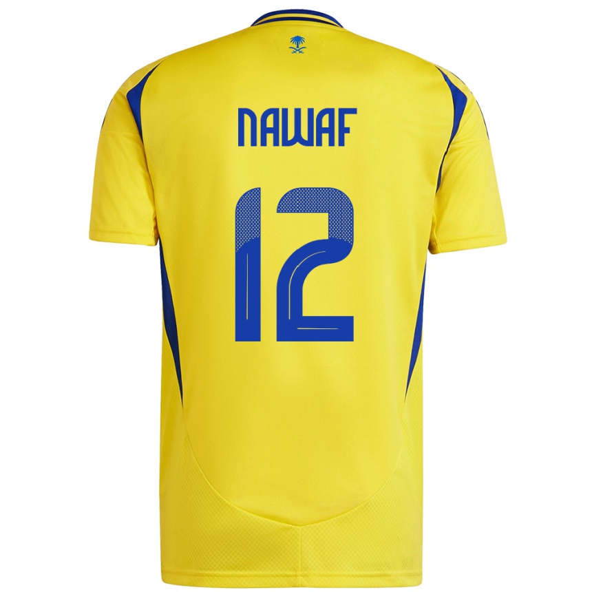 Hombre Fútbol Camiseta Nawaf Al-Boushal #12 Amarillo Azul 1ª Equipación 2024/25 México