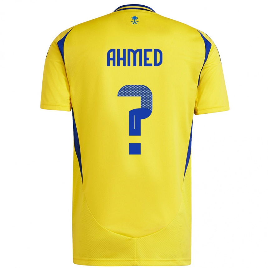 Hombre Fútbol Camiseta Al Anood Ahmed #0 Amarillo Azul 1ª Equipación 2024/25 México