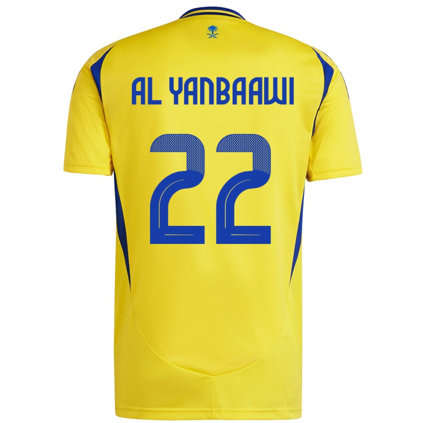 Hombre Fútbol Camiseta Tahani Al-Yanbaawi #22 Amarillo Azul 1ª Equipación 2024/25 México