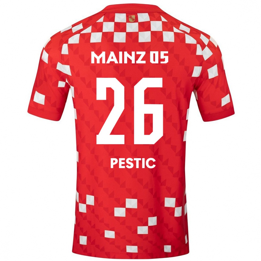 Hombre Fútbol Camiseta Dominik Pestic #26 Blanco Rojo 1ª Equipación 2024/25 México