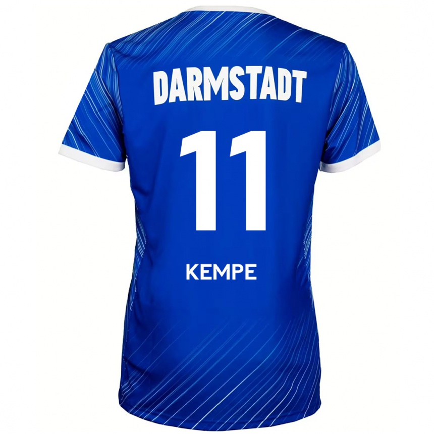 Hombre Fútbol Camiseta Tobias Kempe #11 Azul Blanco 1ª Equipación 2024/25 México