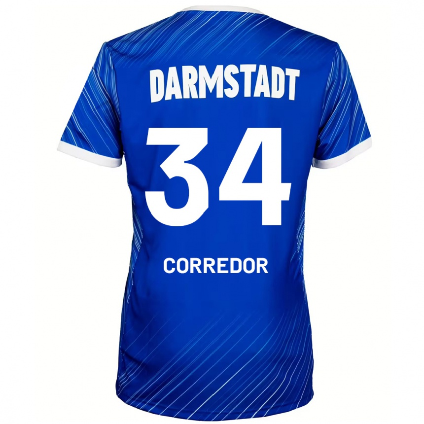 Hombre Fútbol Camiseta Killian Corredor #34 Azul Blanco 1ª Equipación 2024/25 México