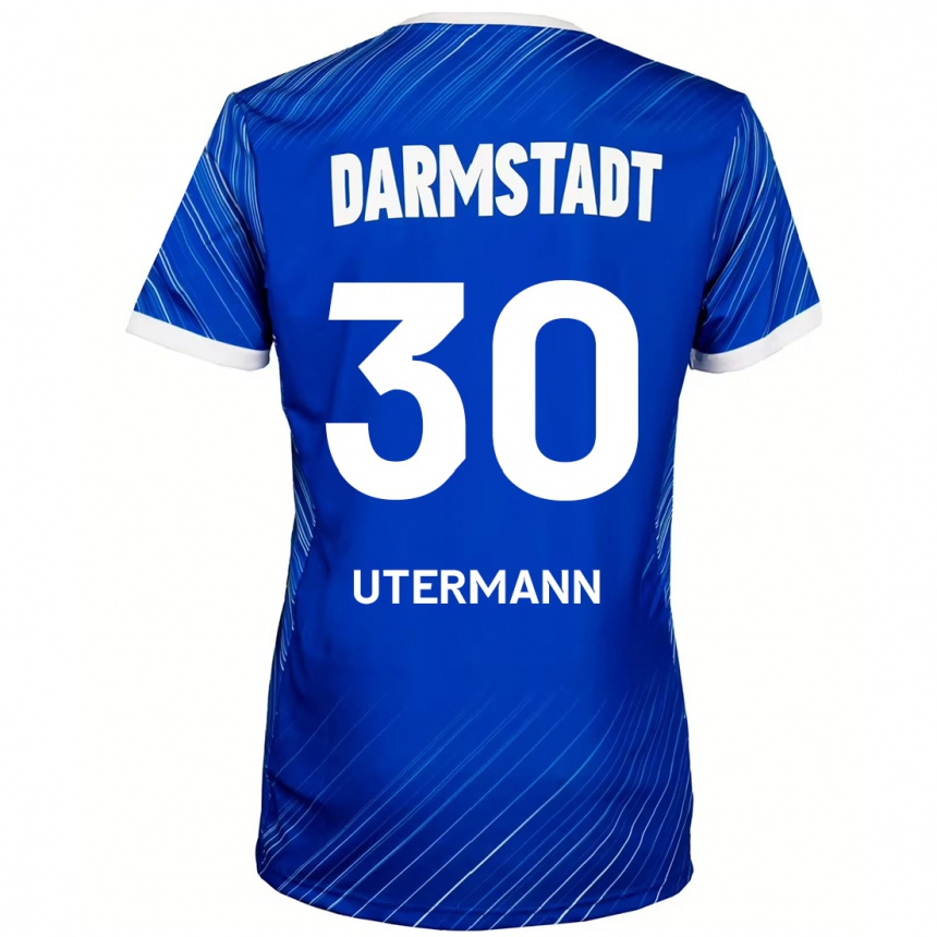 Hombre Fútbol Camiseta Anton Utermann #30 Azul Blanco 1ª Equipación 2024/25 México