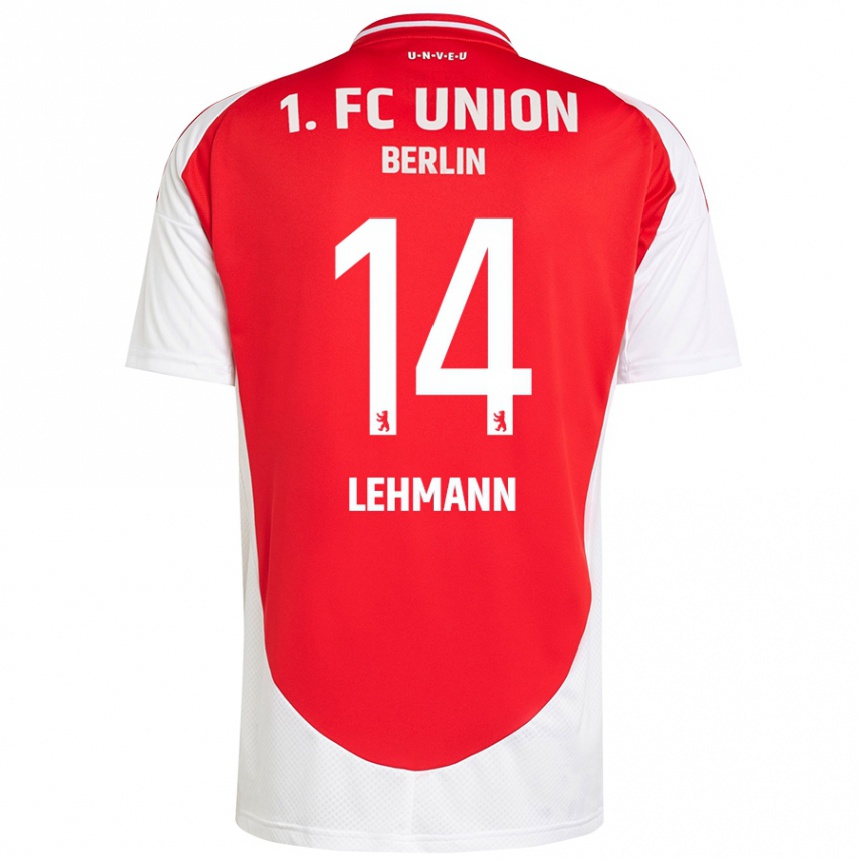 Hombre Fútbol Camiseta Noah Lehmann #14 Rojo Blanco 1ª Equipación 2024/25 México