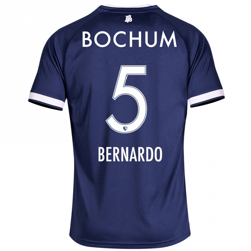 Hombre Fútbol Camiseta Bernardo #5 Azul Oscuro 1ª Equipación 2024/25 México