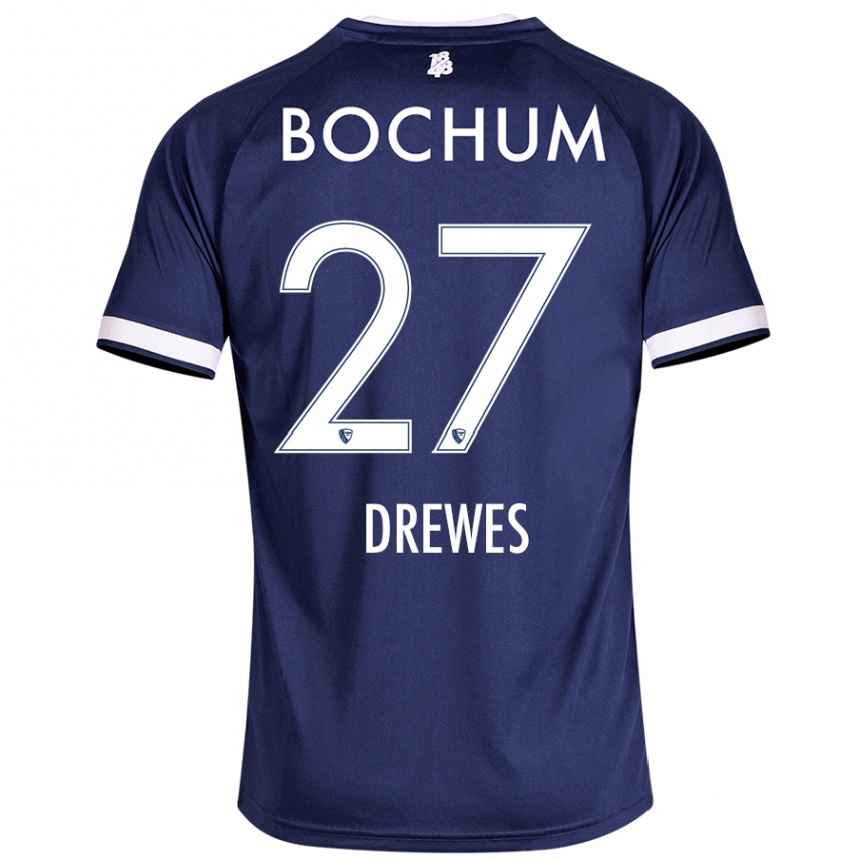 Hombre Fútbol Camiseta Patrick Drewes #27 Azul Oscuro 1ª Equipación 2024/25 México