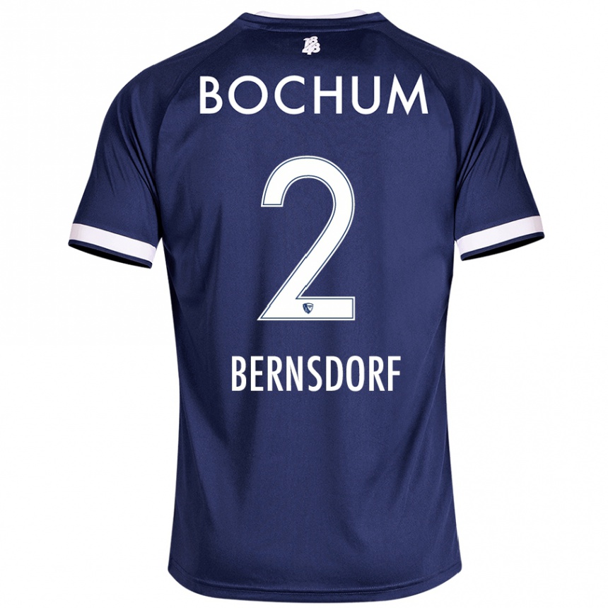 Hombre Fútbol Camiseta Luca Bernsdorf #2 Azul Oscuro 1ª Equipación 2024/25 México