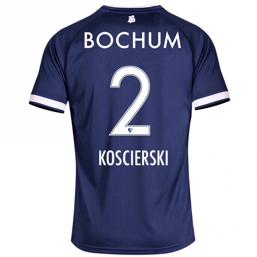 Hombre Fútbol Camiseta Kacper Koscierski #2 Azul Oscuro 1ª Equipación 2024/25 México