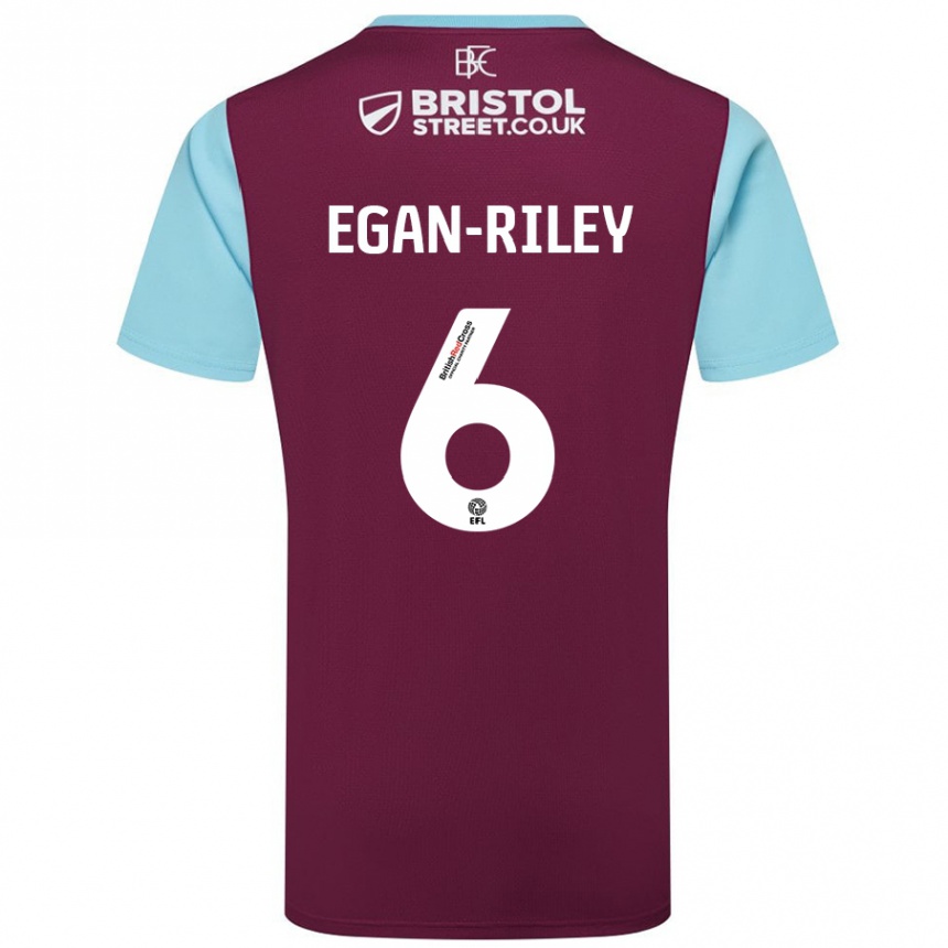 Hombre Fútbol Camiseta Cj Egan-Riley #6 Borgoña Azul Cielo 1ª Equipación 2024/25 México