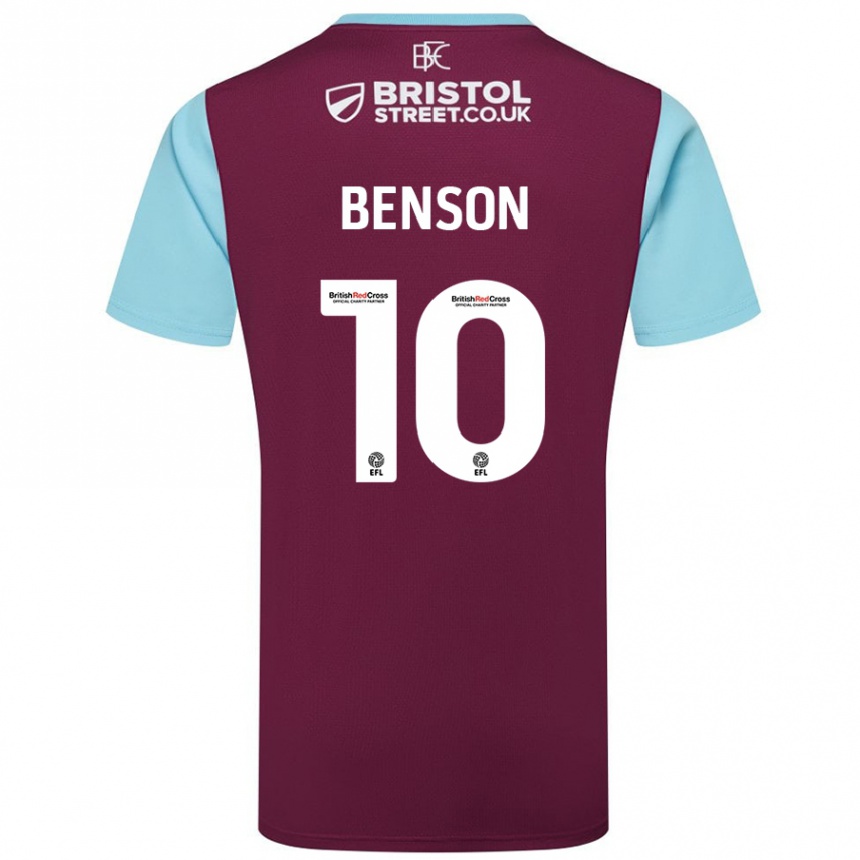 Hombre Fútbol Camiseta Benson Manuel #10 Borgoña Azul Cielo 1ª Equipación 2024/25 México