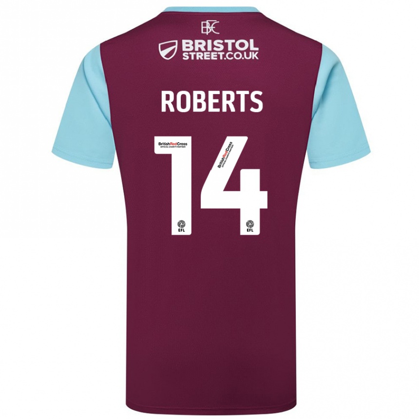 Hombre Fútbol Camiseta Connor Roberts #14 Borgoña Azul Cielo 1ª Equipación 2024/25 México