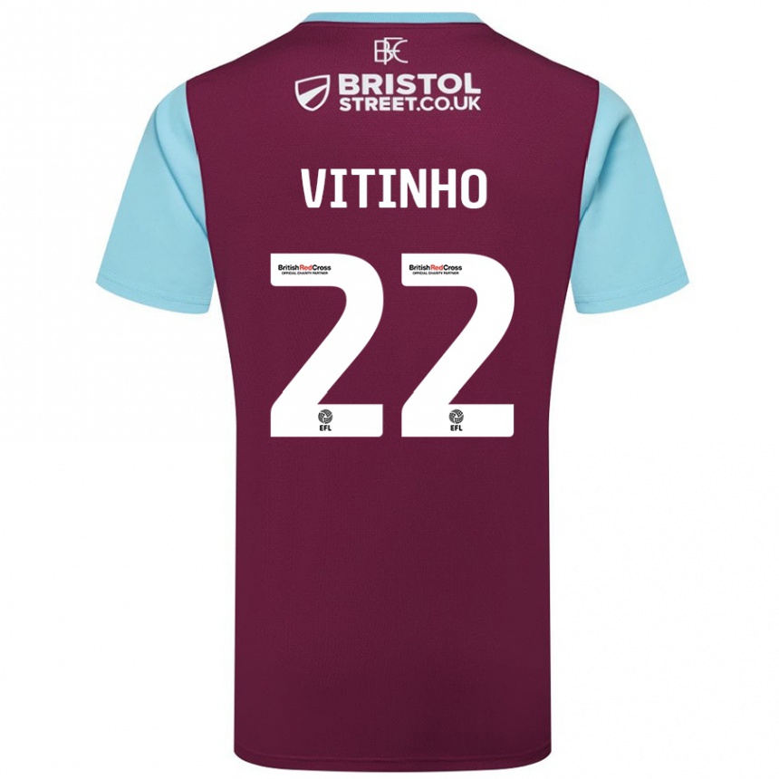 Hombre Fútbol Camiseta Vitinho #22 Borgoña Azul Cielo 1ª Equipación 2024/25 México