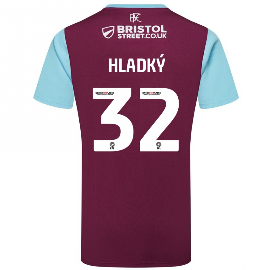 Hombre Fútbol Camiseta Vaclav Hladky #32 Borgoña Azul Cielo 1ª Equipación 2024/25 México