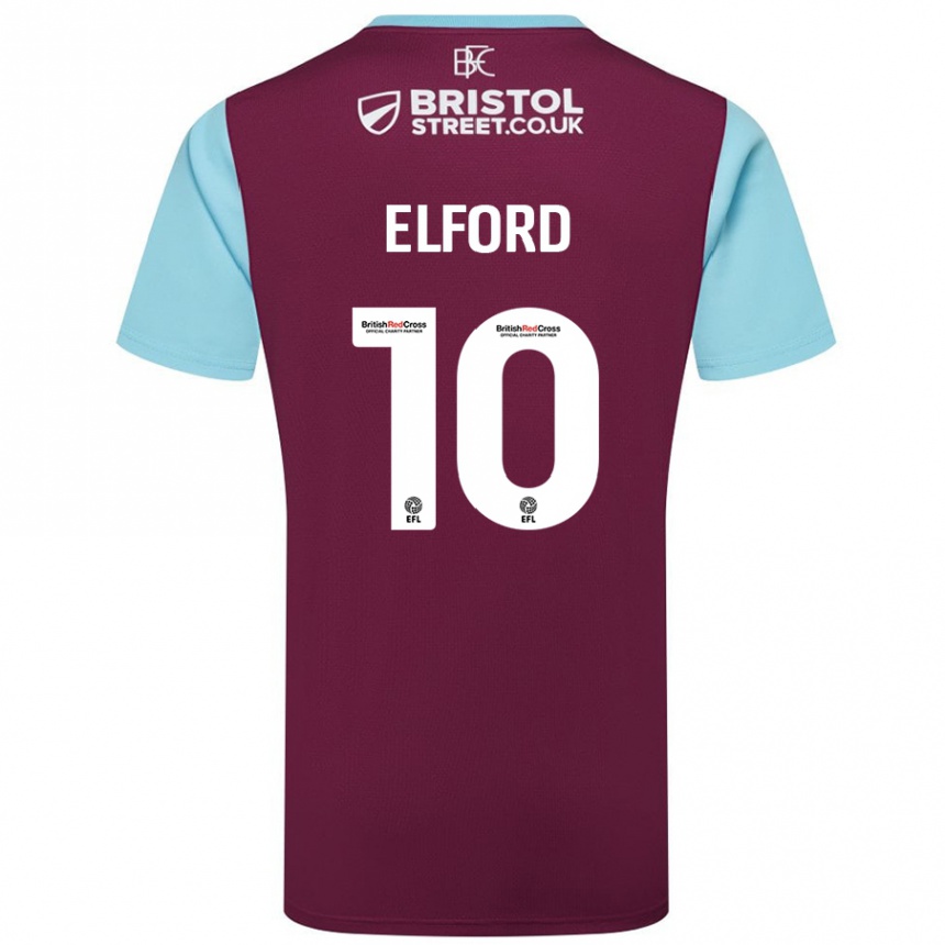 Hombre Fútbol Camiseta Laura Elford #10 Borgoña Azul Cielo 1ª Equipación 2024/25 México