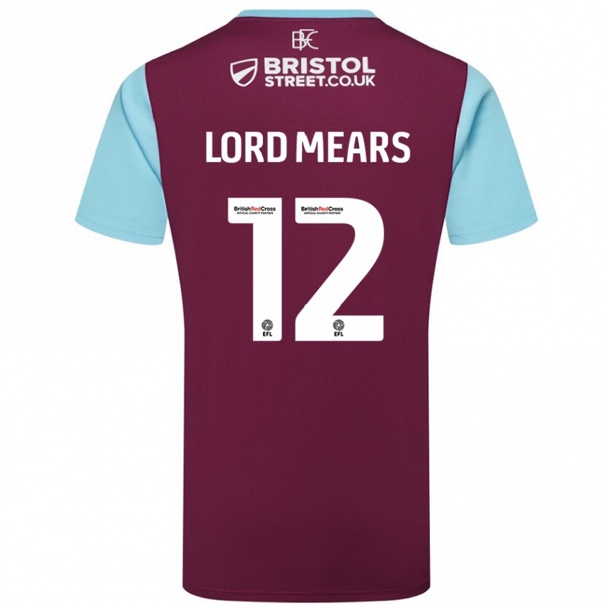 Hombre Fútbol Camiseta Rhema Lord-Mears #12 Borgoña Azul Cielo 1ª Equipación 2024/25 México