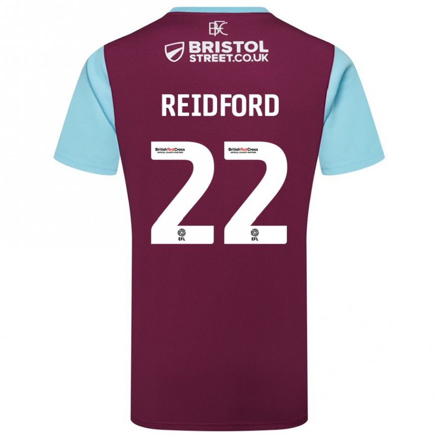 Hombre Fútbol Camiseta Isabella Reidford #22 Borgoña Azul Cielo 1ª Equipación 2024/25 México