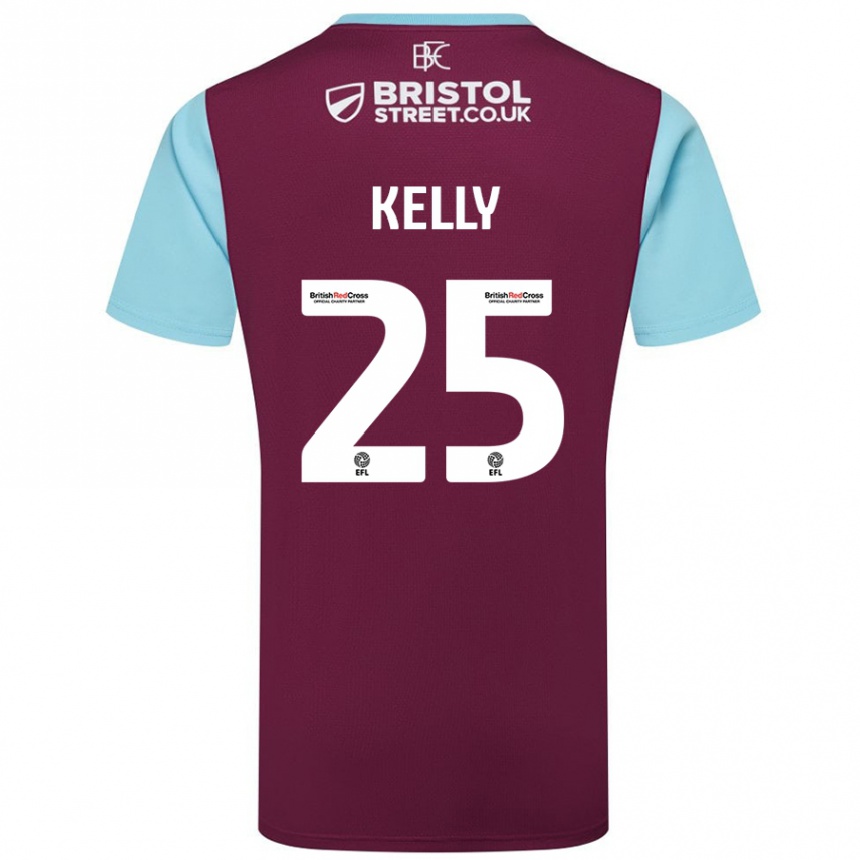 Hombre Fútbol Camiseta Aimee Kelly #25 Borgoña Azul Cielo 1ª Equipación 2024/25 México