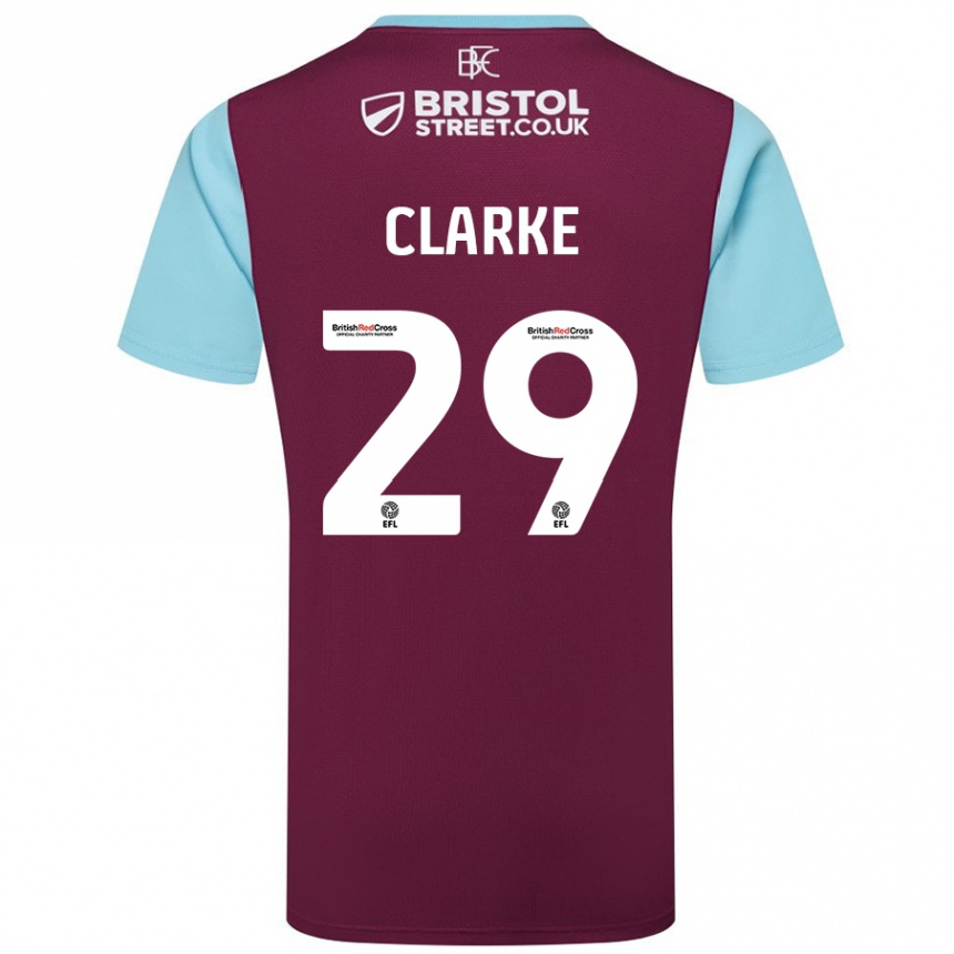 Hombre Fútbol Camiseta Abby Clarke #29 Borgoña Azul Cielo 1ª Equipación 2024/25 México