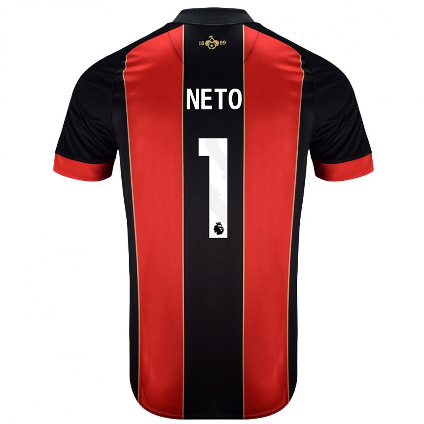 Hombre Fútbol Camiseta Neto #1 Rojo Negro 1ª Equipación 2024/25 México