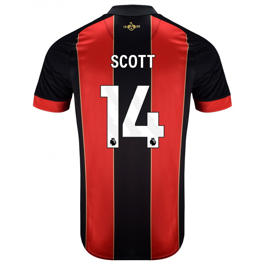 Hombre Fútbol Camiseta Alex Scott #14 Rojo Negro 1ª Equipación 2024/25 México