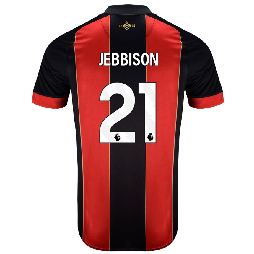 Hombre Fútbol Camiseta Daniel Jebbison #21 Rojo Negro 1ª Equipación 2024/25 México