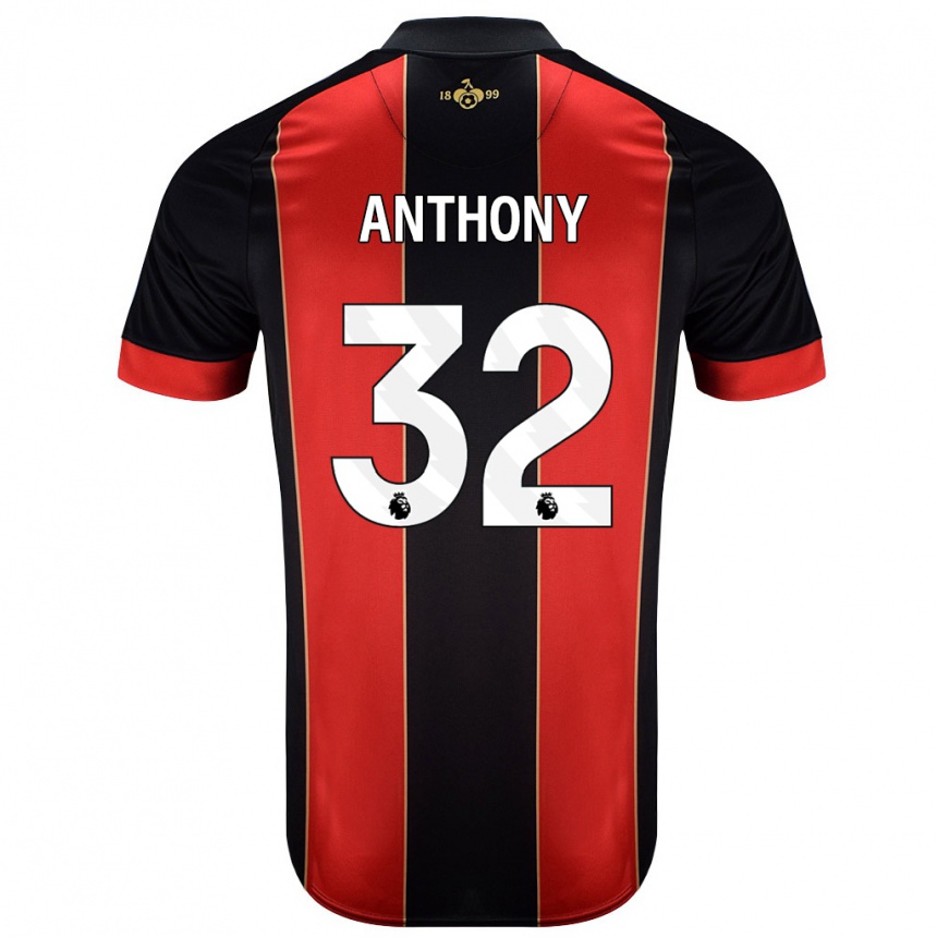 Hombre Fútbol Camiseta Jaidon Anthony #32 Rojo Negro 1ª Equipación 2024/25 México