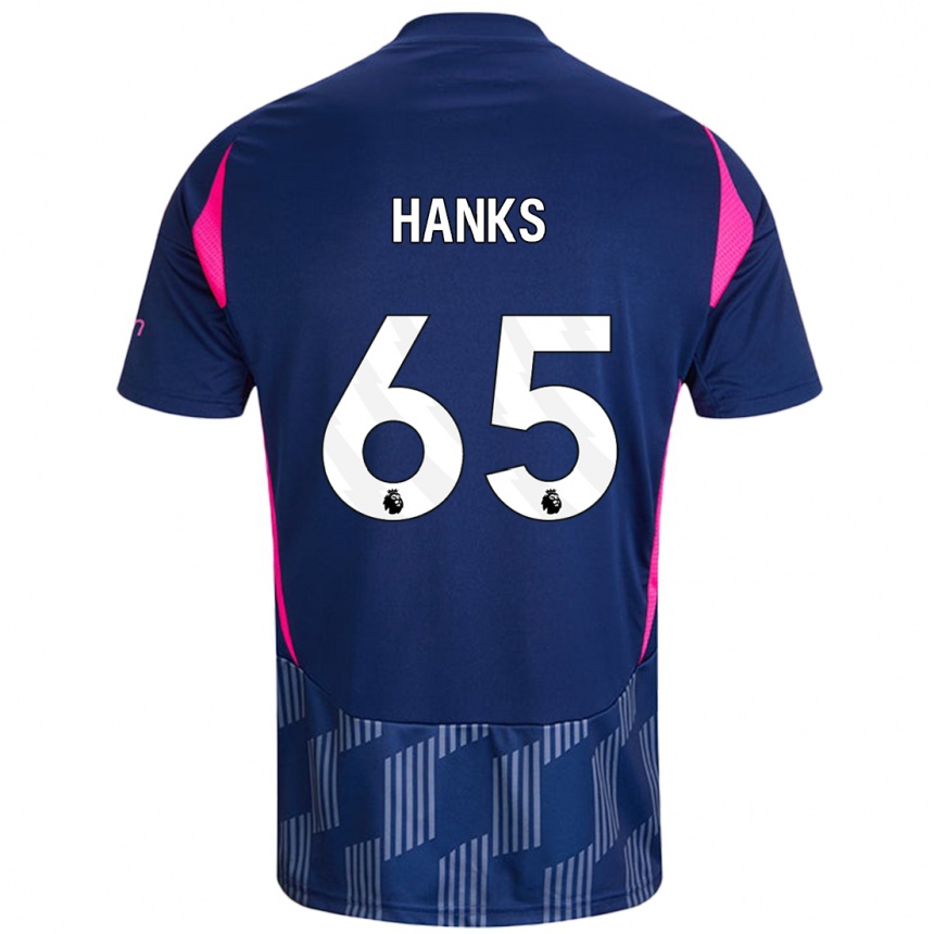 Hombre Fútbol Camiseta Justin Hanks #65 Azul Real Rosa 2ª Equipación 2024/25 México