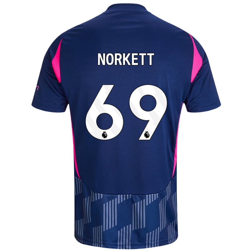 Hombre Fútbol Camiseta Manni Norkett #69 Azul Real Rosa 2ª Equipación 2024/25 México