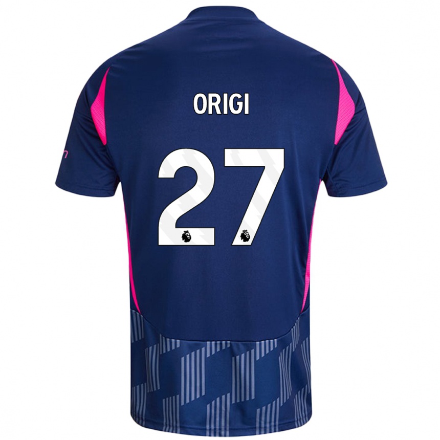 Hombre Fútbol Camiseta Divock Origi #27 Azul Real Rosa 2ª Equipación 2024/25 México