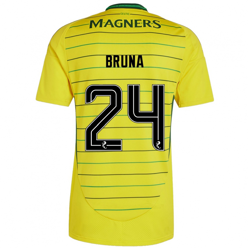 Hombre Fútbol Camiseta Bruna Lourenço #24 Amarillo 2ª Equipación 2024/25 México