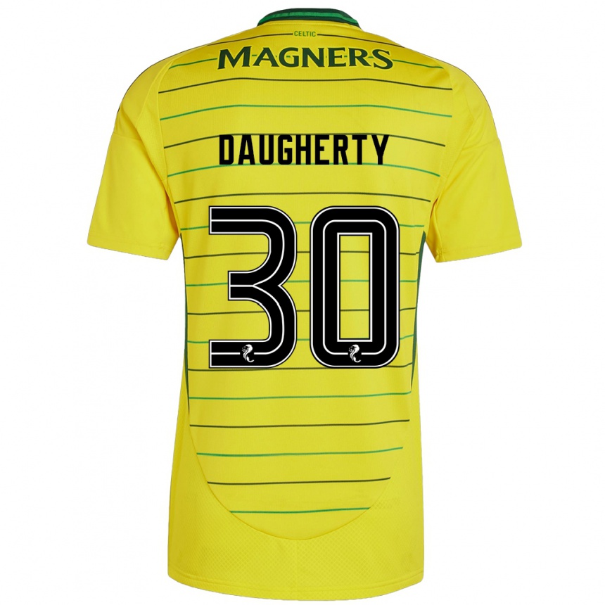 Hombre Fútbol Camiseta Kelsey Daugherty #30 Amarillo 2ª Equipación 2024/25 México