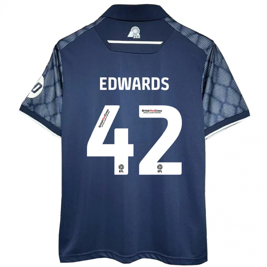 Hombre Fútbol Camiseta Callum Edwards #42 Negro 2ª Equipación 2024/25 México