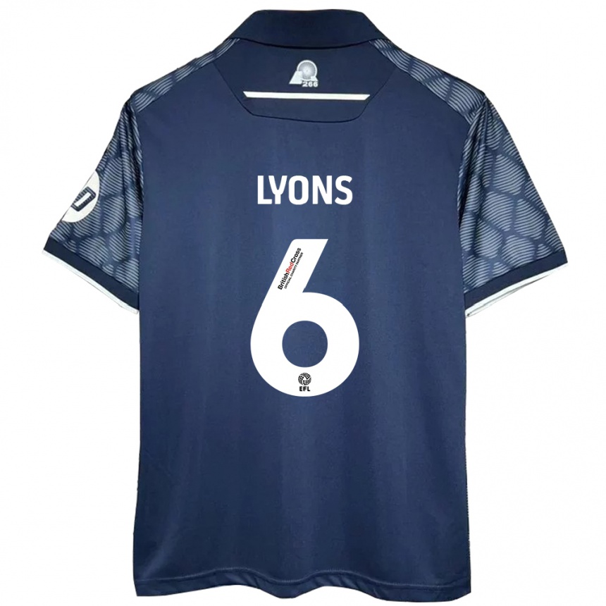 Hombre Fútbol Camiseta Lauryn Lyons #6 Negro 2ª Equipación 2024/25 México