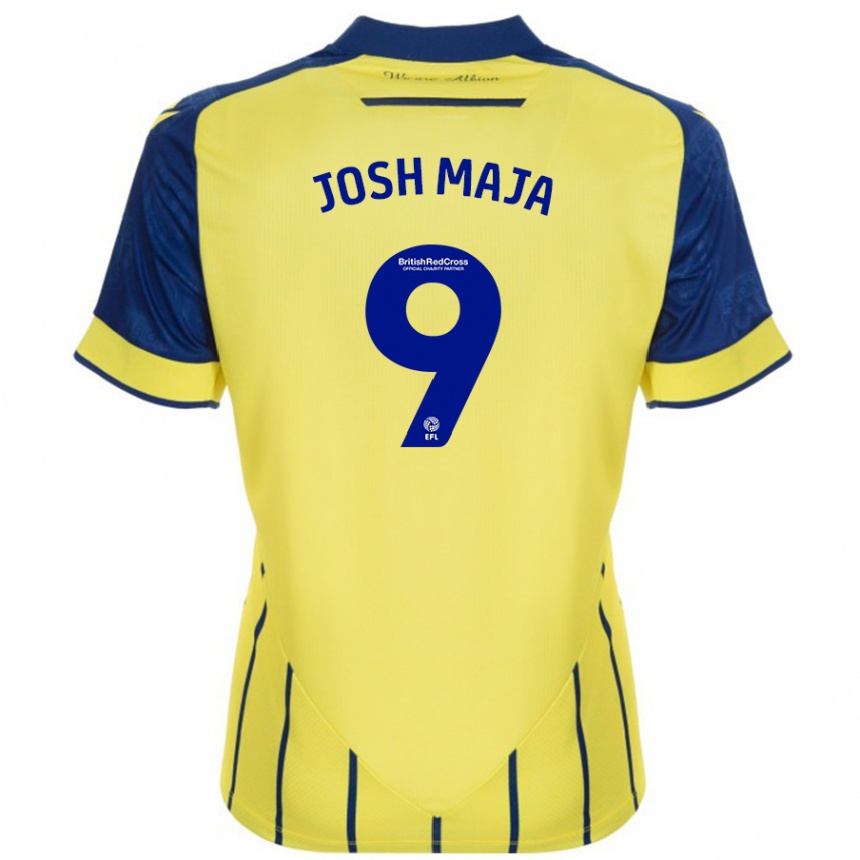 Hombre Fútbol Camiseta Josh Maja #9 Amarillo Azul 2ª Equipación 2024/25 México