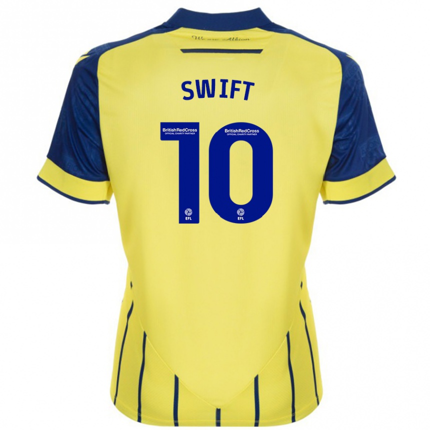 Hombre Fútbol Camiseta John Swift #10 Amarillo Azul 2ª Equipación 2024/25 México