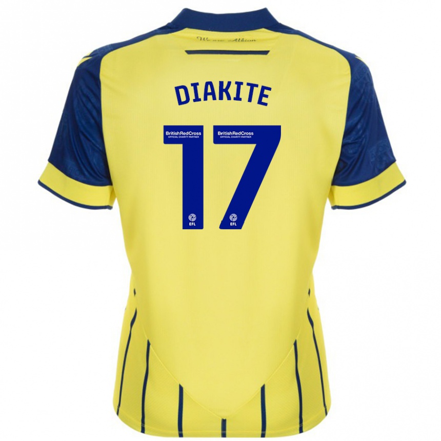 Hombre Fútbol Camiseta Ousmane Diakité #17 Amarillo Azul 2ª Equipación 2024/25 México