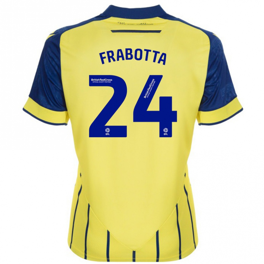 Hombre Fútbol Camiseta Gianluca Frabotta #24 Amarillo Azul 2ª Equipación 2024/25 México