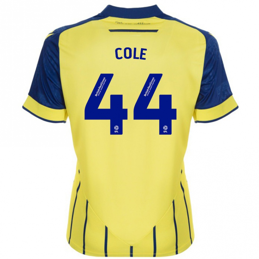 Hombre Fútbol Camiseta Devante Cole #44 Amarillo Azul 2ª Equipación 2024/25 México