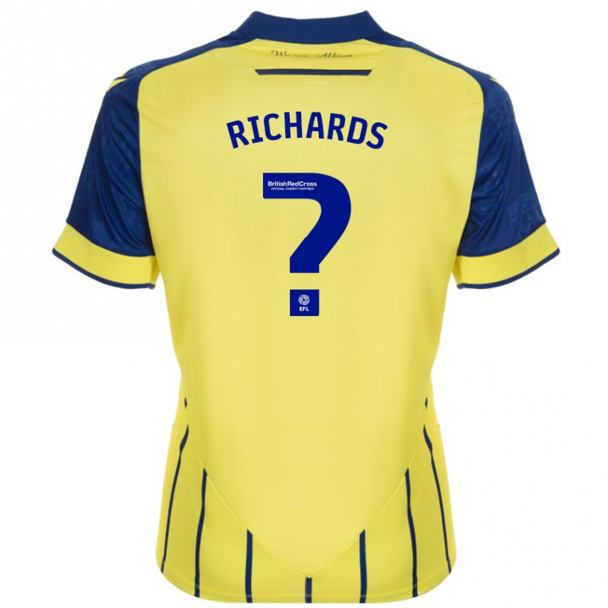 Hombre Fútbol Camiseta Matt Richards #0 Amarillo Azul 2ª Equipación 2024/25 México