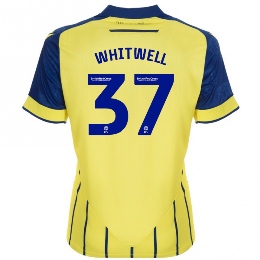 Hombre Fútbol Camiseta Harry Whitwell #37 Amarillo Azul 2ª Equipación 2024/25 México