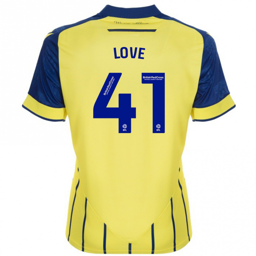 Hombre Fútbol Camiseta Layton Love #41 Amarillo Azul 2ª Equipación 2024/25 México