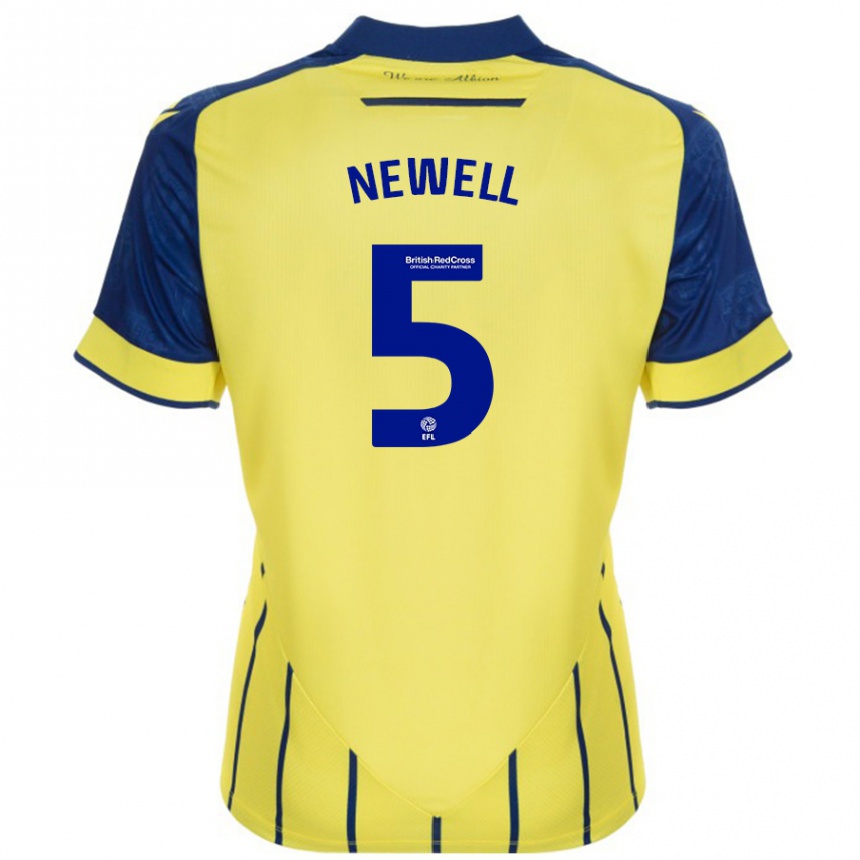 Hombre Fútbol Camiseta Lucy Newell #5 Amarillo Azul 2ª Equipación 2024/25 México